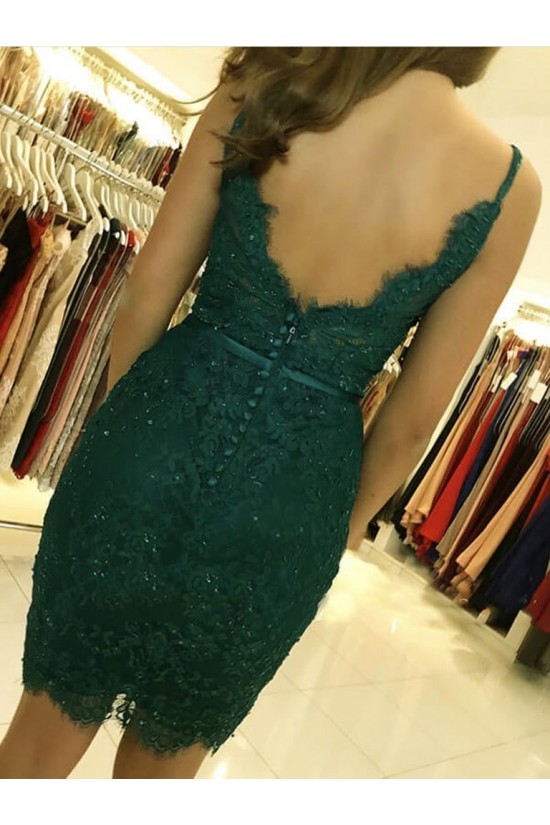 Short Green Lace Prom Dress Homecoming Graduation Cocktail Dresses 904027