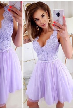 Short Lace and Tulle Prom Dress Homecoming Graduation Cocktail Dresses 904029