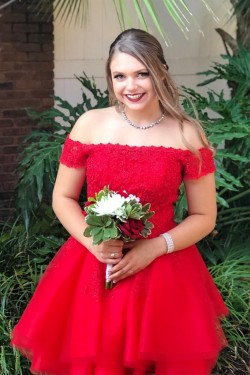 Short Red Lace Prom Dress Homecoming Graduation Cocktail Dresses 904031