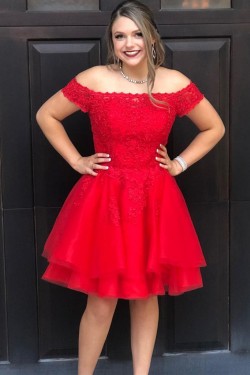 Short Red Lace Prom Dress Homecoming Graduation Cocktail Dresses 904031