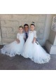 Lace and Tulle Floor-Length Flower Girl Dresses with Sleeves 905003 Lace and Tulle Floor-Length Flower Girl Dresses with Sleeves 905003