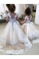 A-Line Lace and Tulle Floor-Length Flower Girl Dresses 905010