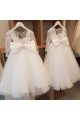 Lace and Tulle Long Sleeves Flower Girl Dresses 905015