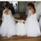Lace and Tulle Long Sleeves Flower Girl Dresses 905015