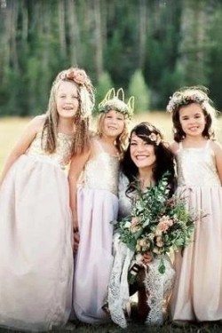 Cute Floor Length Flower Girl Dresses 905029