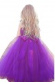 Cute Floor Length Purple Tulle Flower Girl Dresses 905030