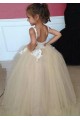 Lace and Tulle Floor Length Flower Girl Dresses 905036