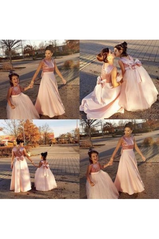 Cute Pink Floor Length Flower Girl Dresses 905039