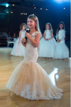 Mermaid Lace Floor Length Flower Girl Dresses 905045