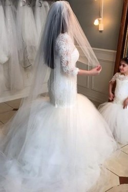 Mermaid Lace and Tulle Flower Girl Dresses 905048