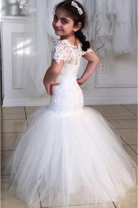 Mermaid Lace and Tulle Flower Girl Dresses 905048