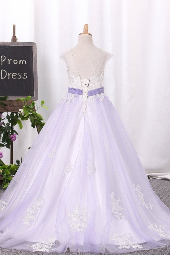 A-Line Lace and Tulle Flower Girl Dresses 905053