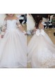 Long Sleeves Lace and Tulle Flower Girl Dresses 905056