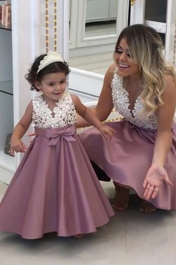 A-Line Beaded Flower Girl Dresses 905062