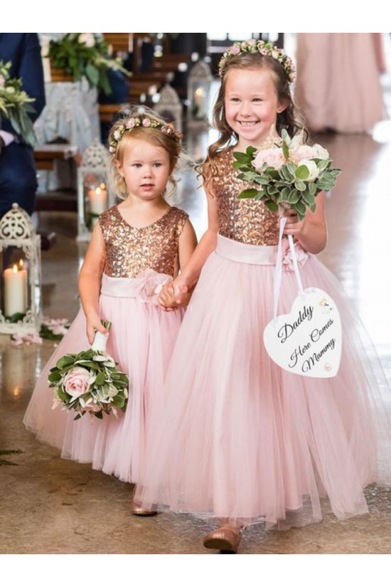 Cute Sequins and Tulle Flower Girl Dresses 905064
