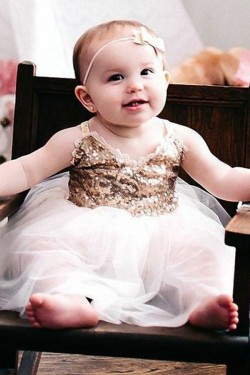 Cute Sequins and Tulle Flower Girl Dresses 905066