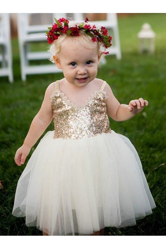 Cute Sequins and Tulle Flower Girl Dresses 905066