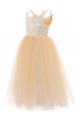 Lace and Tulle Floor Length Flower Girl Dresses 905067