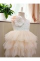 Short Lace and Tulle Knee Length Flower Girl Dresses 905071