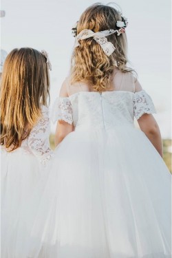 Lace and Tulle Flower Girl Dresses 905073