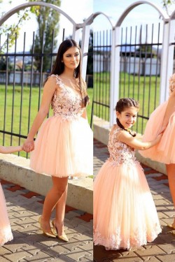 Cute Pink Floor Length Lace and Tulle Flower Girl Dresses 905074