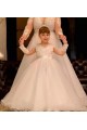 Lace and Tulle Long Sleeves Flower Girl Dresses 905080