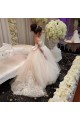Lace and Tulle Long Sleeves Flower Girl Dresses 905081 Lace and Tulle Long Sleeves Flower Girl Dresses 905081