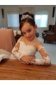 Lace and Tulle Long Sleeves Flower Girl Dresses 905081