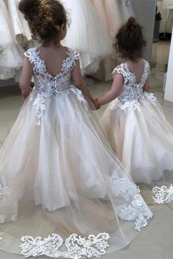 Lace and Tulle Flower Girl Dresses 905083