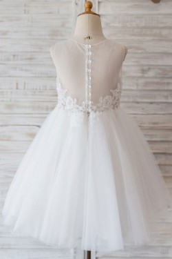 Lace and Tulle Flower Girl Dresses 905086