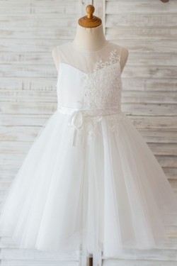 Lace and Tulle Flower Girl Dresses 905086