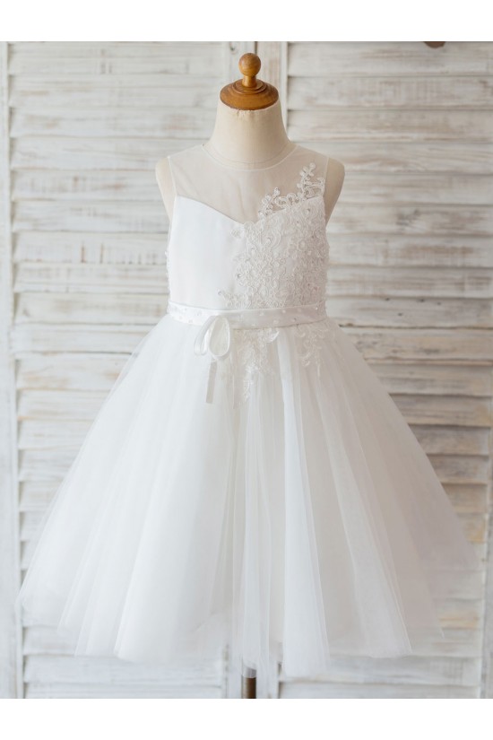 Lace and Tulle Flower Girl Dresses 905086