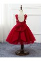 Lace and Tulle Red Flower Girl Dresses 905087