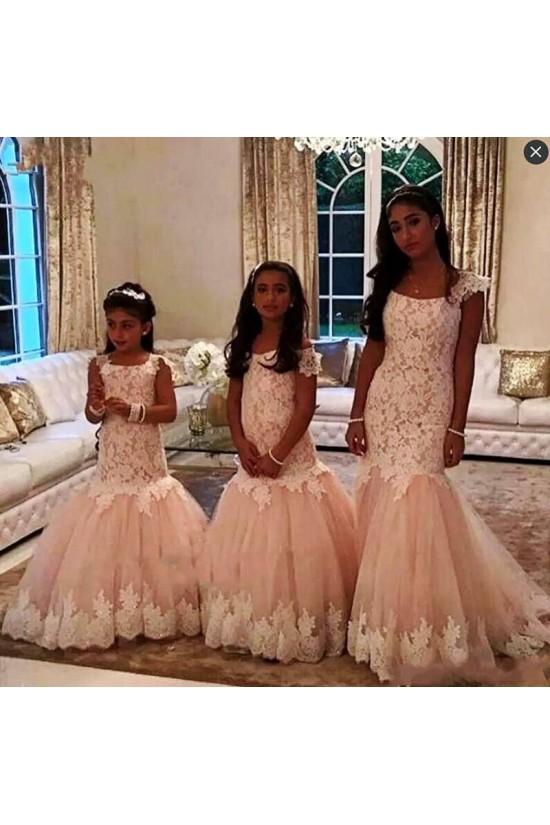 Mermaid Lace and Tulle Flower Girl Dresses 905088