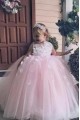 Cute Lace and Tulle Pink Flower Girl Dresses 905092