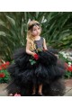 Black Sequins and Tulle High Low Flower Girl Dresses 905093