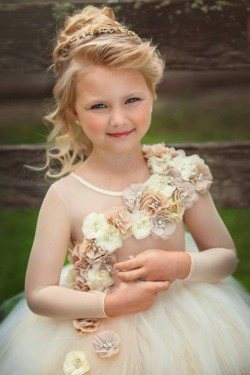 Cute Tulle Long Sleeves Flower Girl Dresses 905095