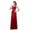 A-Line Halter Long Red Satin Bridesmaid Dresses/Wedding Party Dresses BD010001