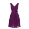 A-Line V-Neck Short Purple Chiffon Bridesmaid Dresses/Wedding Dresses BD010002
