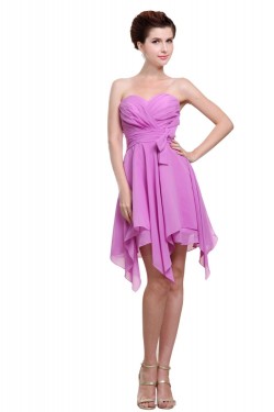 A-Line Sweetheart Short Purple Bridesmaid Dresses/Wedding Party Dresses BD010003