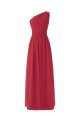 A-Line One-Shoulder Mint Green Long Chiffon Bridesmaid Dresses/Wedding Party Dresses BD010004
