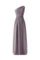 A-Line One-Shoulder Mint Green Long Chiffon Bridesmaid Dresses/Wedding Party Dresses BD010004