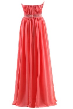 Strapless Long Chiffon Beaded Bridesmaid Dresses/Wedding Party Dresses BD010006
