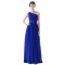 A-Line One-Shoulder Royal Blue Long Chiffon Bridesmaid Dresses/Wedding Party Dresses BD010007