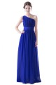 A-Line One-Shoulder Royal Blue Long Chiffon Bridesmaid Dresses/Wedding Party Dresses BD010007