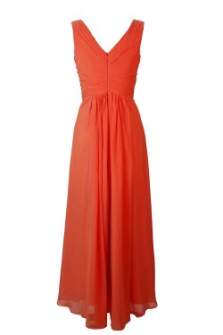 A-Line V-Neck Long Chiffon Bridesmaid Dresses/Wedding Party Dresses BD010009