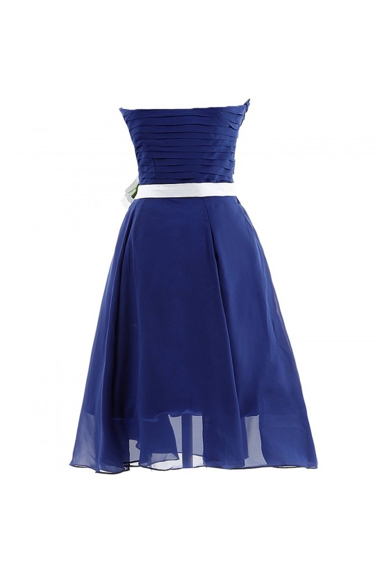 A-Line Strapless Short Chiffon Black Bridesmaid Dresses/Wedding Party Dresses BD010010
