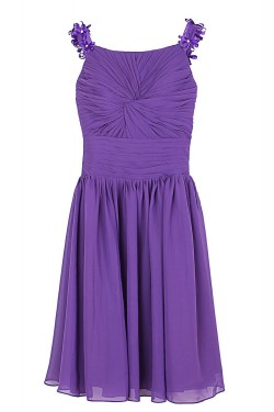 A-Line Straps Short Purple Chiffon Bridesmaid Dresses/Wedding Party Dresses BD010016