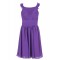 A-Line Straps Short Purple Chiffon Bridesmaid Dresses/Wedding Party Dresses BD010016