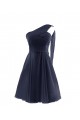 A-Line One-Shoulder Black Short Chiffon Bridesmaid Dresses/Wedding Party Dresses BD010017 A-Line One-Shoulder Black Short Chiffon Bridesmaid Dresses/Wedding Party Dresses BD010017